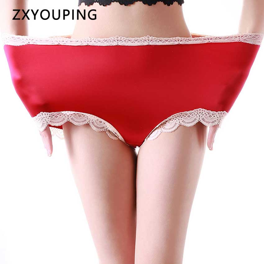 ZXYOUPING 女生大碼高腰內褲蕾絲緞面55-120kg內衣絲滑柔軟