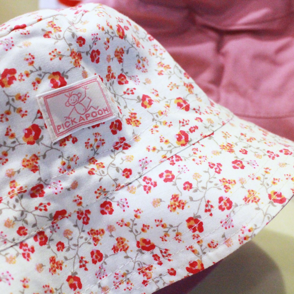 UV20 雙面嬰兒防曬遮陽帽 粉紫碎花 (6-12個月/1-3歲) 有機棉認證/ 德國 Pickapooh