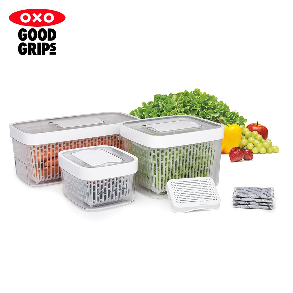 美國 OXO福利品-活性碳蔬果長鮮盒-三種尺寸可選/活性碳補充包