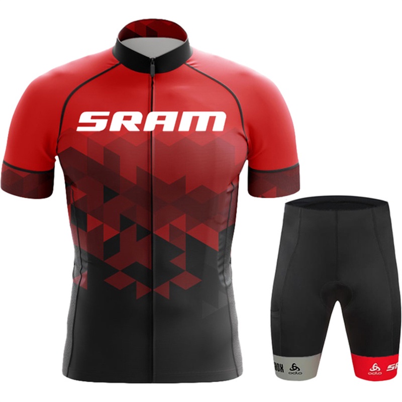 2023 SRAM 夏季騎行套裝短袖騎行服騎行服運動腳踏車服裝山地車衣服穿 maillot ropa de ciclis