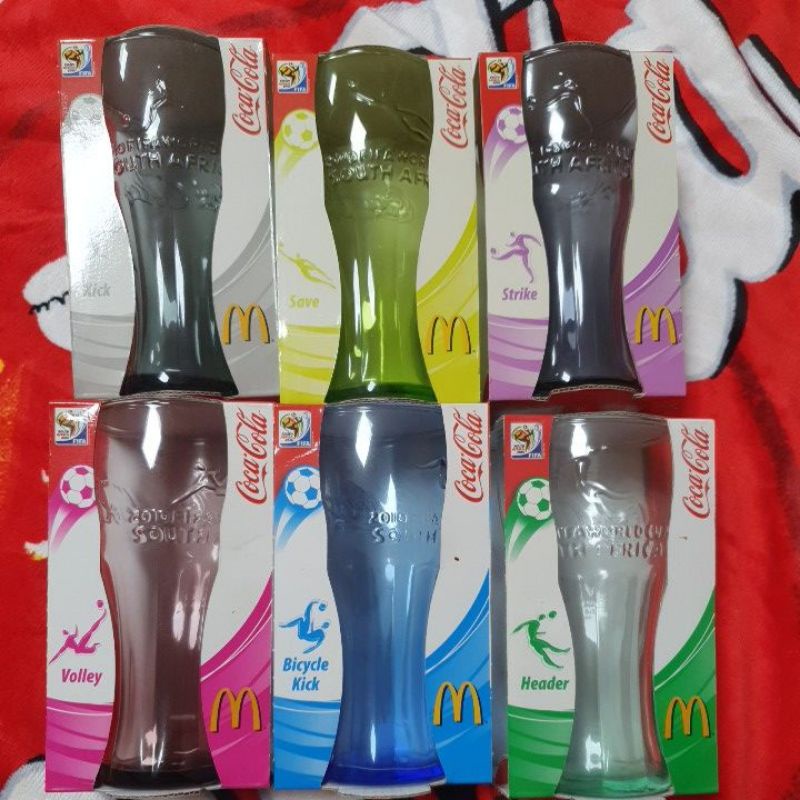2010FIFA世界盃足球賽可口可樂麥當勞限量玻璃杯6色一套
