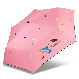 TDN 蜂鳥超輕細黑膠三折傘鉛筆傘晴雨傘 抗UV防曬陽傘汽球傘兒童傘B8010NB