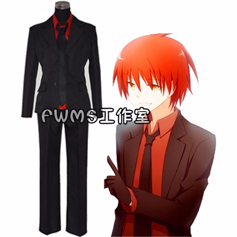 暗殺教室赤羽業cos服 Cosplay衣裝 12話封面黑色戰鬥禮服 Cos假髮 Cos鞋子 專業訂做 可來圖訂做 蝦皮購物