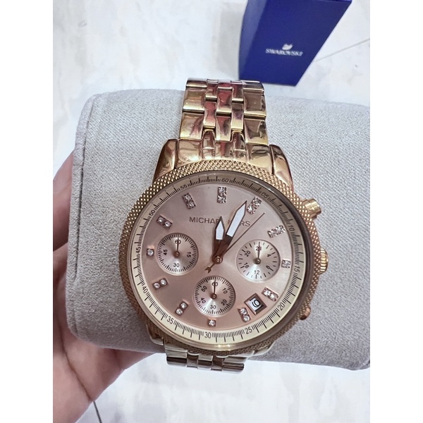 ［二手］Michael Kors MK6077  經典 玫瑰金 三眼 計時 手錶 時尚錶 MK 手錶