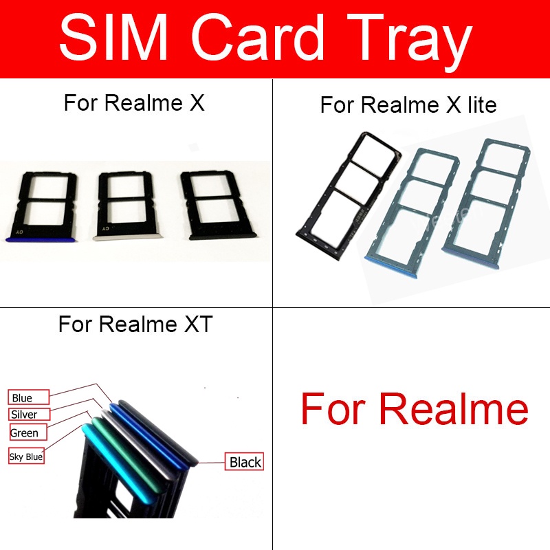 用於 OPPO Realme X Lite X XT Sim 卡插槽托盤固定器適配器更換零件的 Sim 卡托盤支架