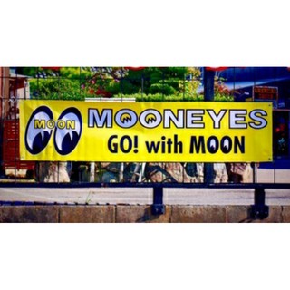 (Queenbeezakka)美國正版授權 Mooneyes moon racing 帆布 掛旗 旗幟 大型帆布 防水