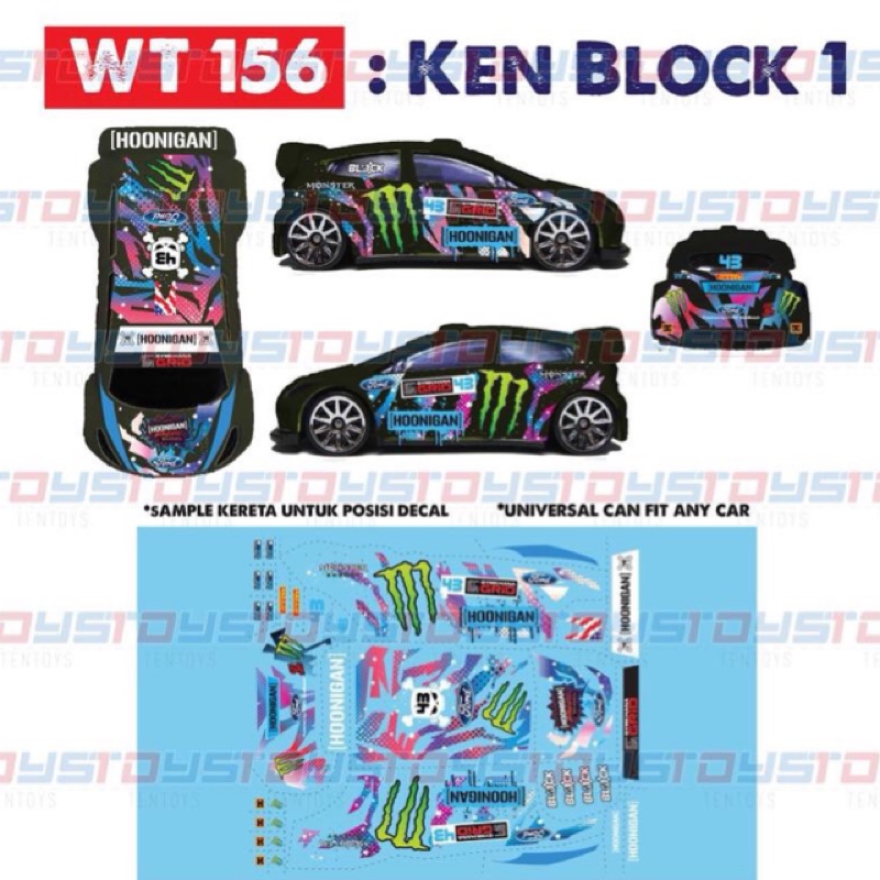 1 64 小車水貼改裝156 風火輪tomica Ken Block Monster 蝦皮購物
