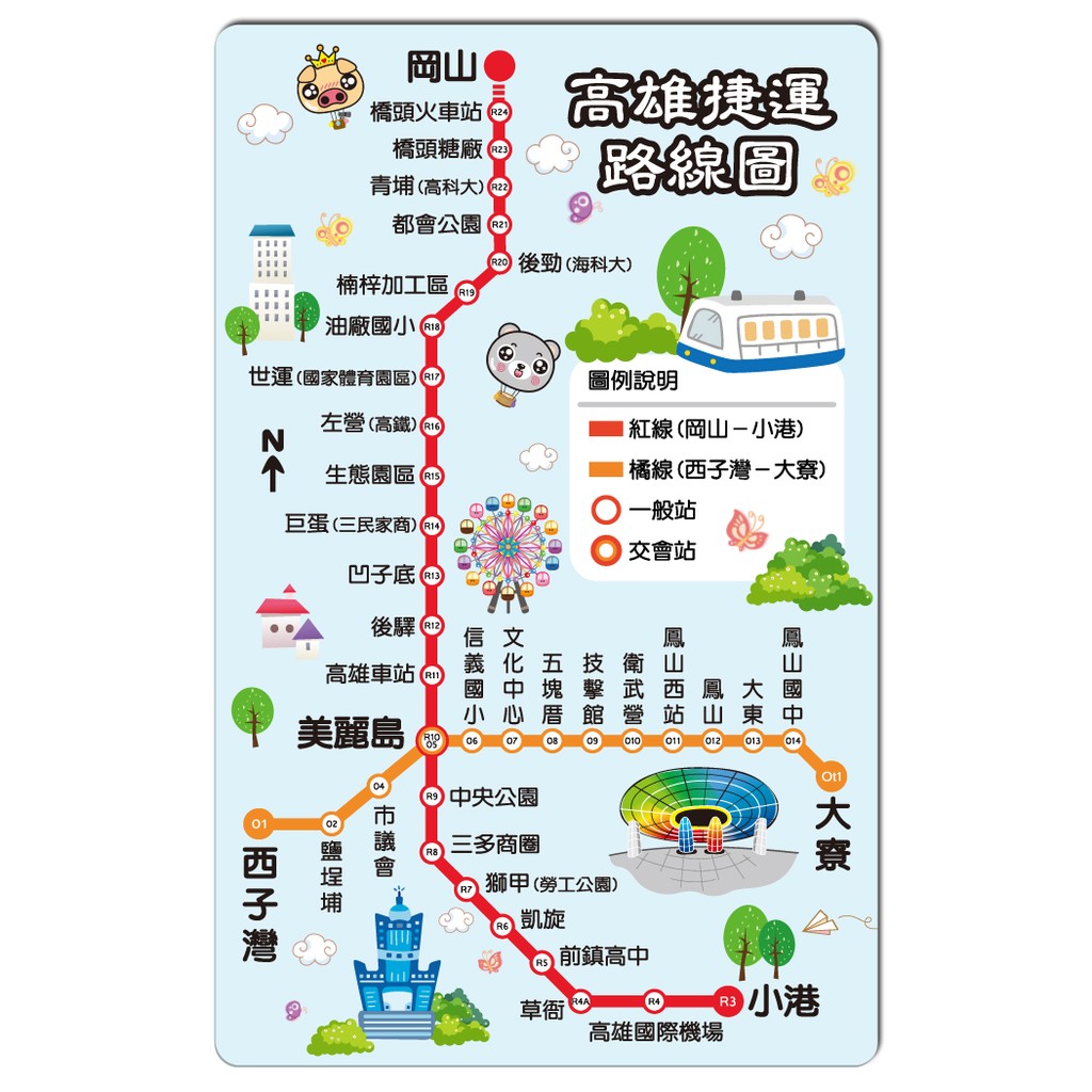 悠遊卡貼紙 高雄捷運圖 悠遊卡 E卡通 感應卡 門禁卡 識別證 Icash 會員卡 多用途卡片型貼紙 蝦皮購物
