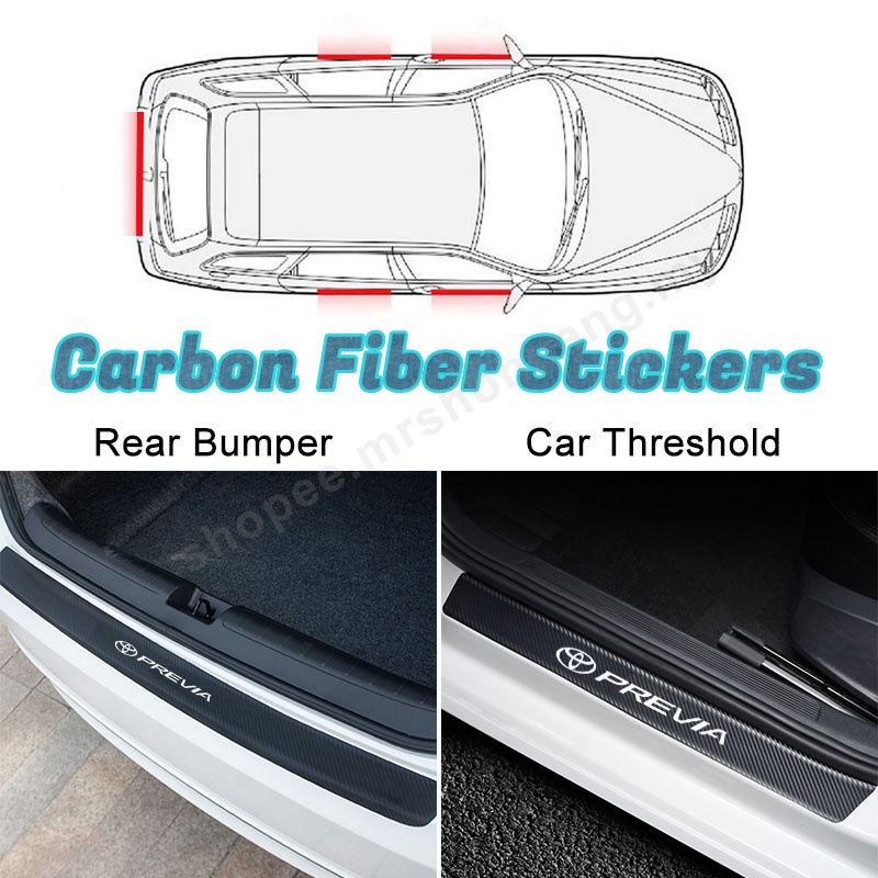 汽車門檻保護貼適用Toyota Previa豐田碳纖維迎賓踏板門檻條 汽車用品創意文字貼紙