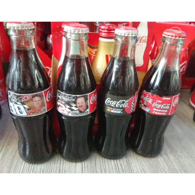 YUMO家 美國賽車系列4瓶 滿瓶印刷玻璃瓶 可口可樂