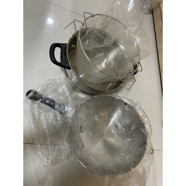 Fissler 德國菲仕樂 不銹鋼 蒸鍋 炸物 瀝油 手柄鍋 融化鍋