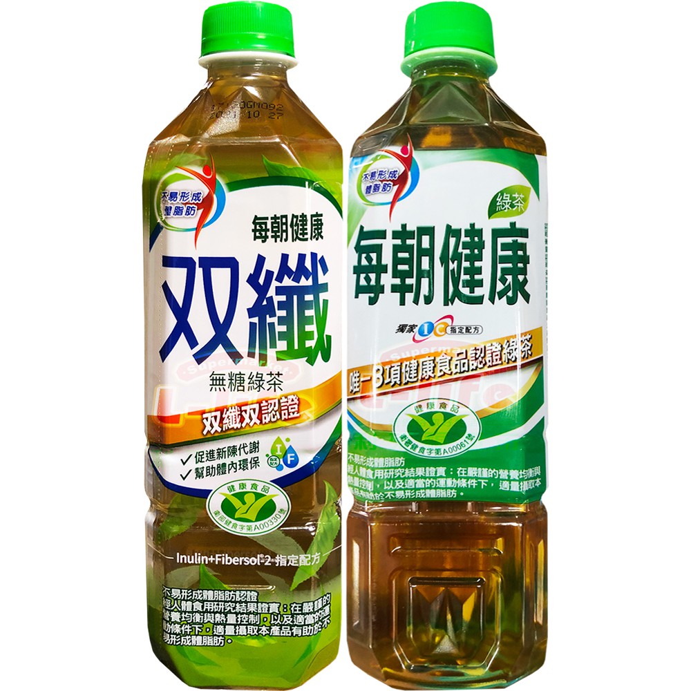 【利來福】每朝健康系列650ml（綠茶／雙纖綠茶）－4入組