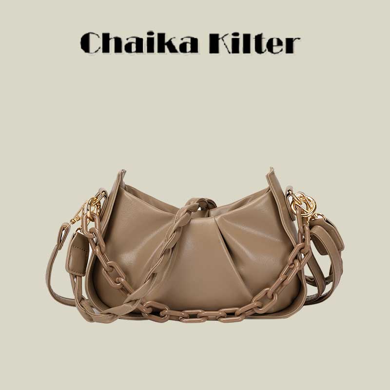 Chaika Kilter 女士百褶鏈時尚百搭新款斜跨單肩餃子包 CK1306