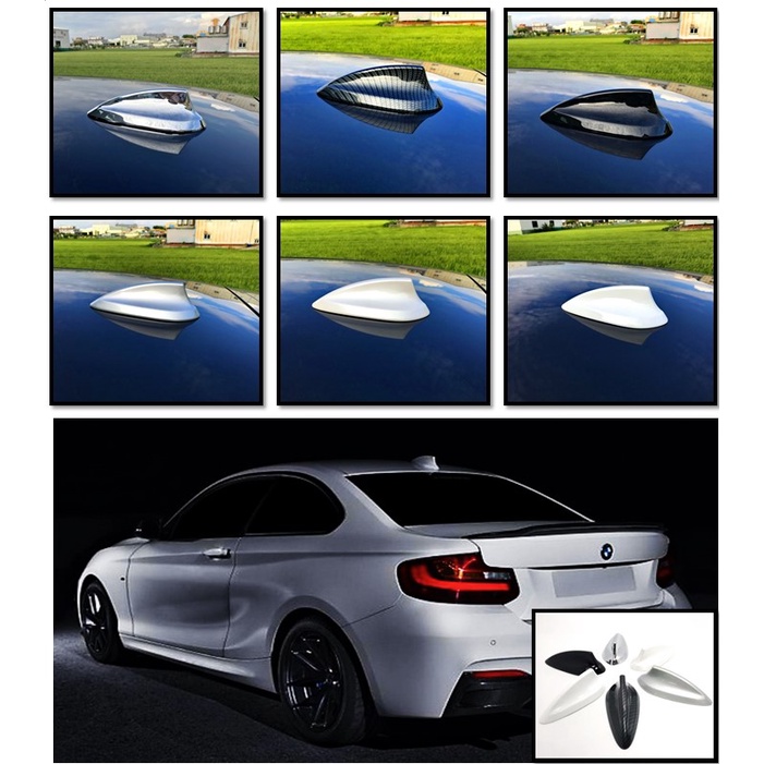 圓夢工廠 BMW 2系 F22 F23 220 228 235 240 改裝 鯊魚鰭天線蓋貼 烤漆黑 銀 白 鍍鉻 碳纖