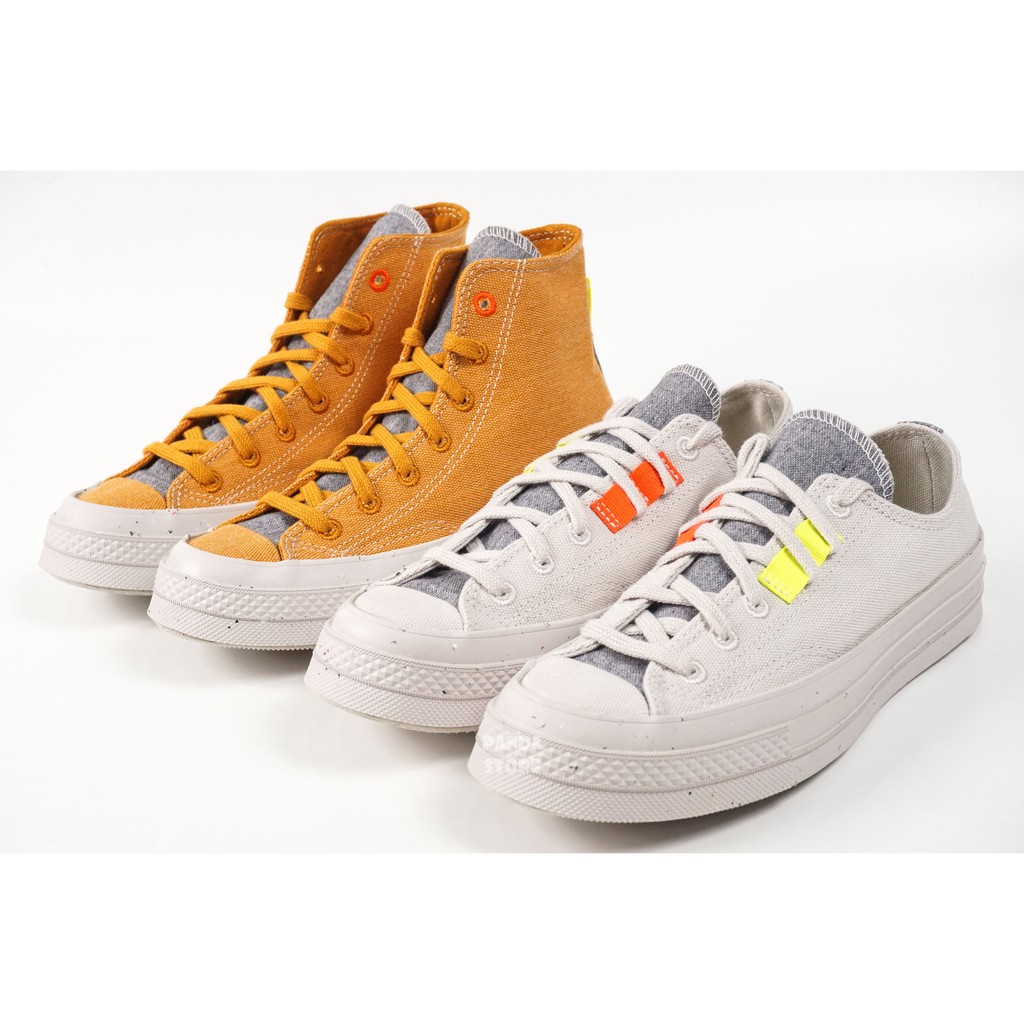 胖達）CONVERSE 1970 RENEW 帆布鞋 168618C 低筒 灰 168615C 高筒 橘黃 男女鞋