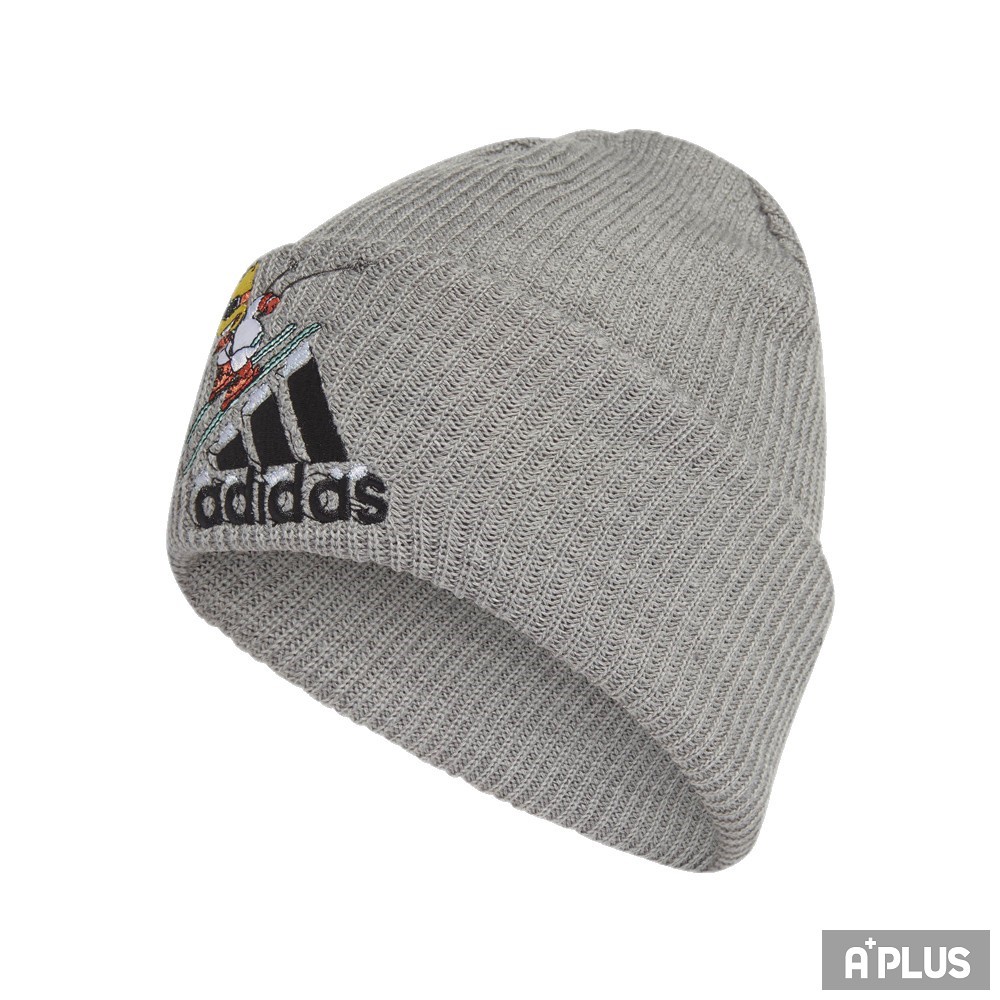 ADIDAS 毛帽 Simpson Beanie 辛普森家庭 霸子 保暖 圖案 戶外 灰色 反摺 - H34817