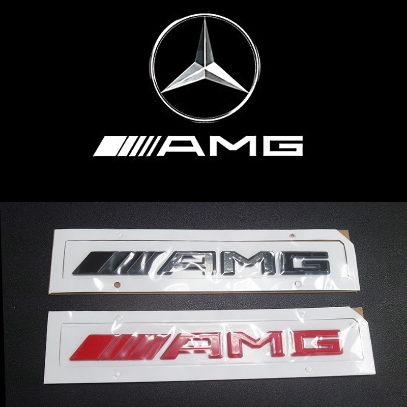 BENZ賓士AMG亮光紅字亮光黑字電鍍標客製色系車尾標A250 A45 GLA GLC C300 E240