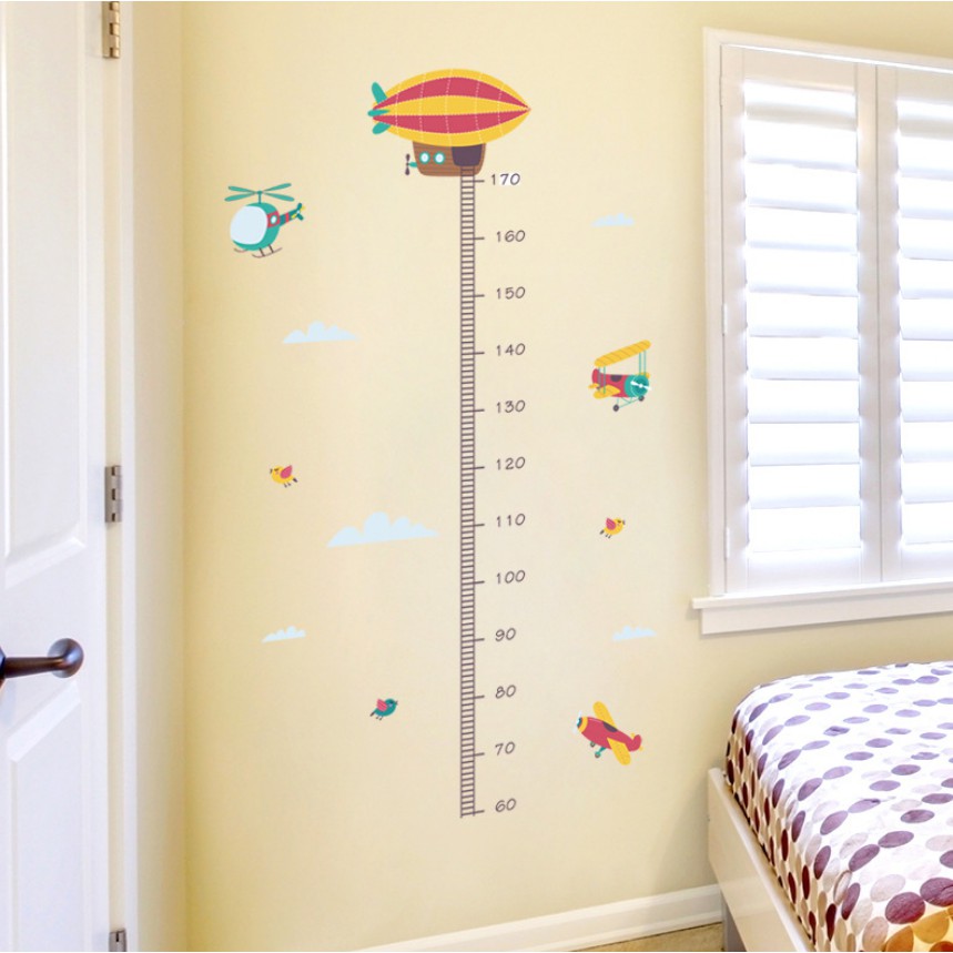 熱氣球兒童身高量尺 飛機身高尺 寶寶量身高貼紙 量身高壁貼 身高量尺 身高貼 兒童室壁貼 房間裝飾 壁貼 裝飾貼