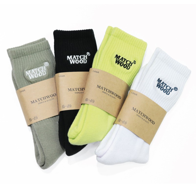 Matchwood LVHS LOGO Sock 刺繡LOGO中筒襪 全黑款 官方賣場