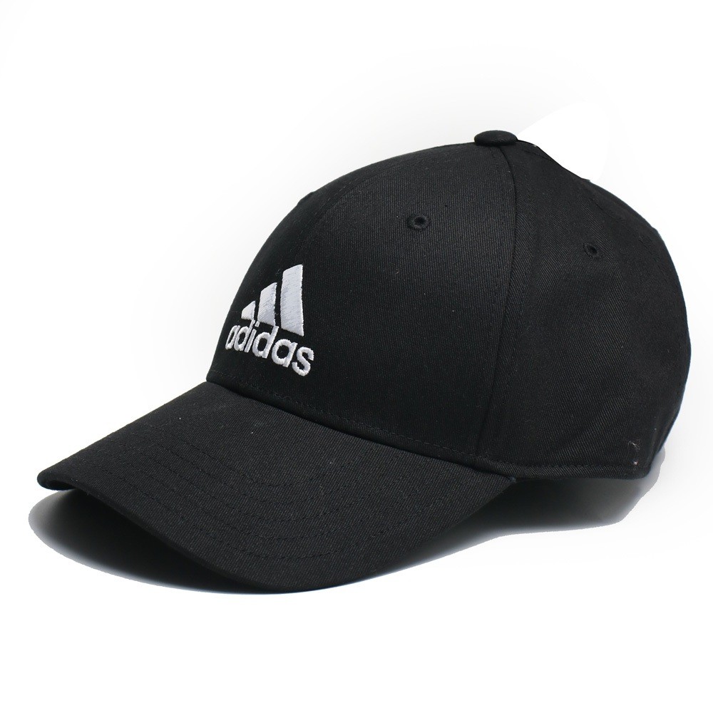 ADIDAS 黑 刺繡白 三線 老帽 基本款 棒球帽 情侶 男女 (布魯克林) FK0891