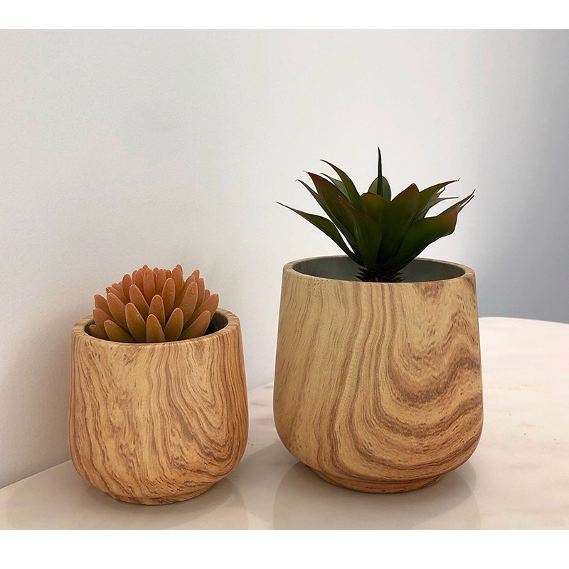 新品創意多肉綠植木紋水泥花盆北歐現代簡約家居綠蘿客廳餐廳花盆 蝦皮購物