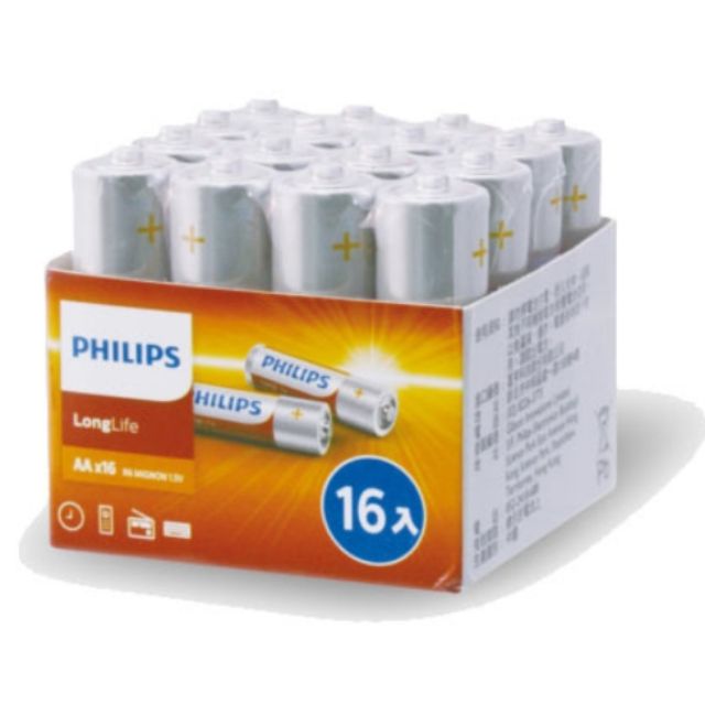 PHILIPS 飛利浦 碳鋅3號電池/AA 16入(盒裝)