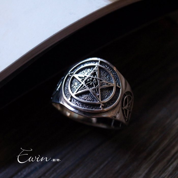 五芒星925純銀戒指 寬版戒 中性 男女皆可 星星 T R229 現貨 Ewin 創物 蝦皮購物