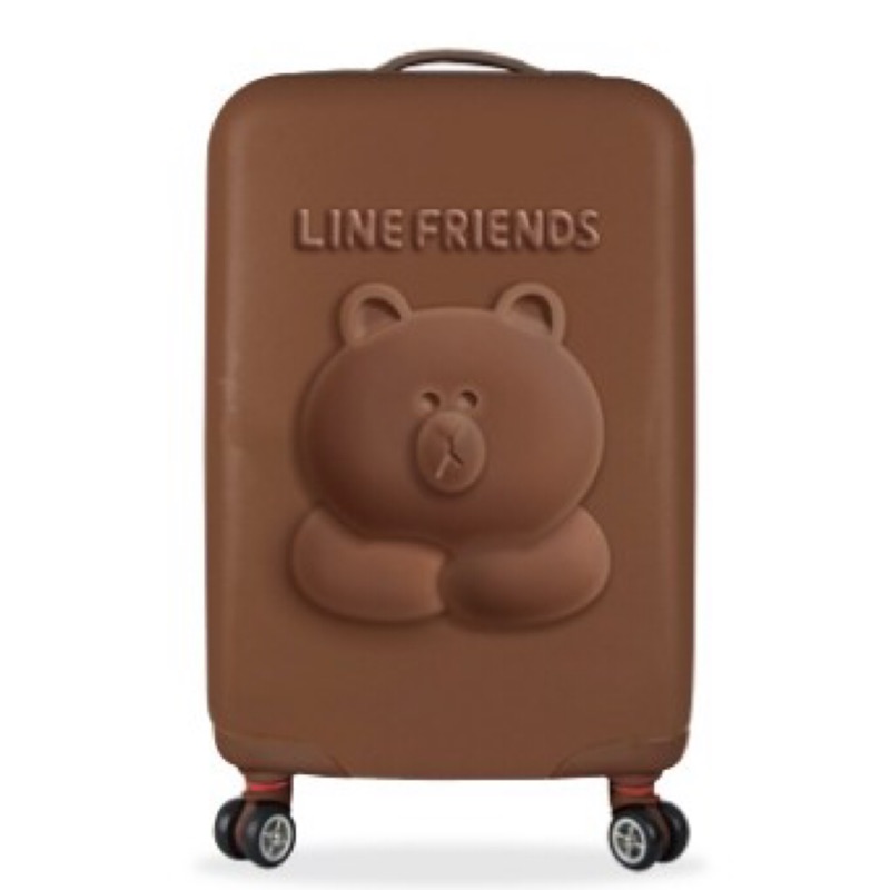 Line Friends 可可色立體熊大超可愛登機箱 行李箱 超好拖拉免煩惱