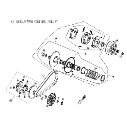 【PGO原廠零件專賣】JBUBU115 125 傳統皮帶輪