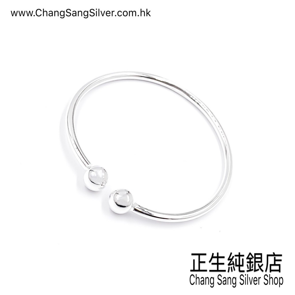 現貨 香港正生 簡約光面開口手環 純銀手環