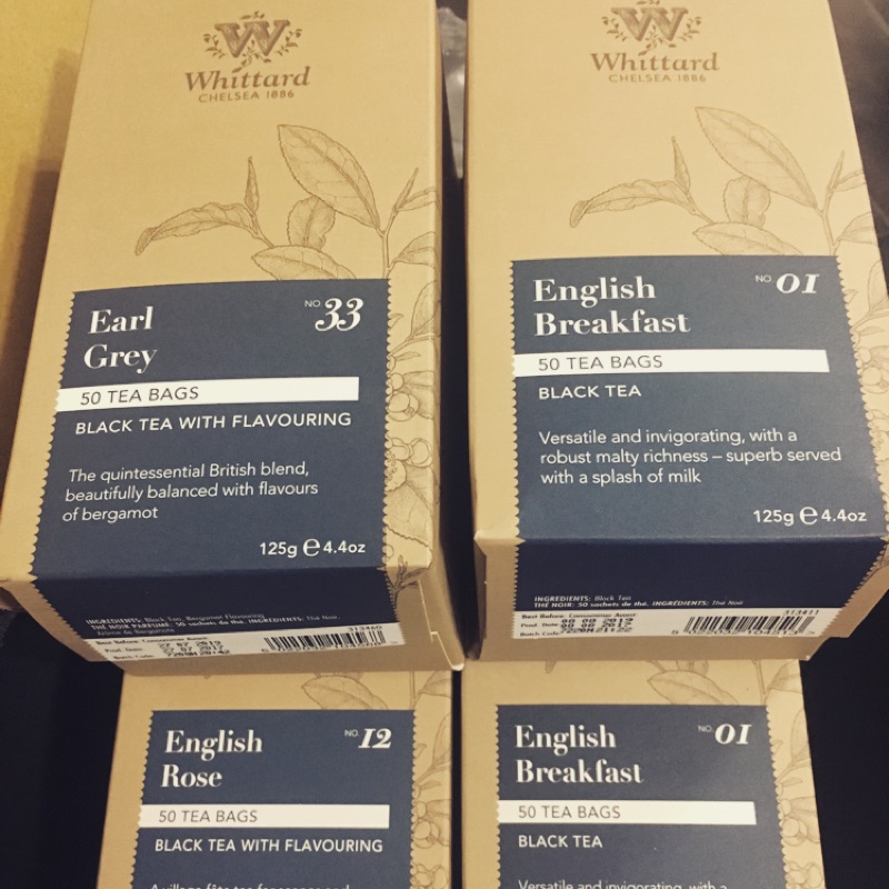 英國百年🇬🇧現貨Whittard 熱銷茶葉 50入 伯爵茶 玫瑰茶 早餐茶 50入