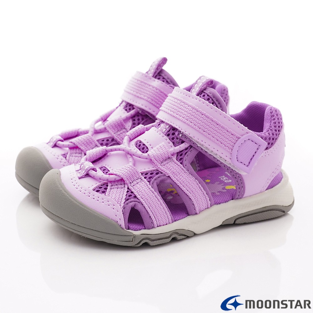 日本月星Moonstar機能童鞋 護趾涼鞋款 002C4紫(中小童段)零碼
