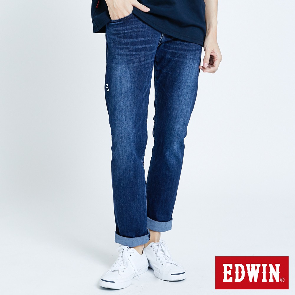 EDWIN E-F無接縫小直筒牛仔褲(拔洗藍)-男款