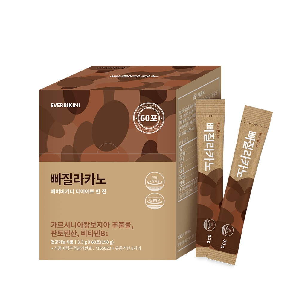 韓國EVERBIKINI 藤黃果黑咖啡 防彈咖啡 無糖咖啡 60入 MAMAMOO代言