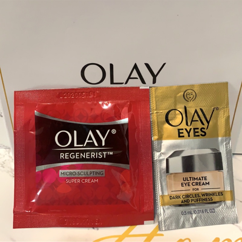 OLAY 歐蕾 新生高效緊緻護膚霜3ml x3包 /美國Olay臻緻全效眼霜3ml x3包 隨身組 試用組 旅行組