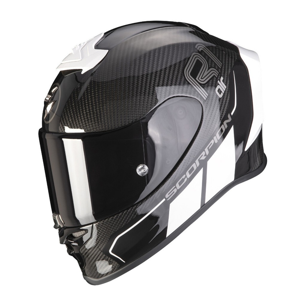安信 | Scorpion 安全帽 EXO-R1 Carbon Air CORPUS II 黑白 全罩 碳纖維 蠍子