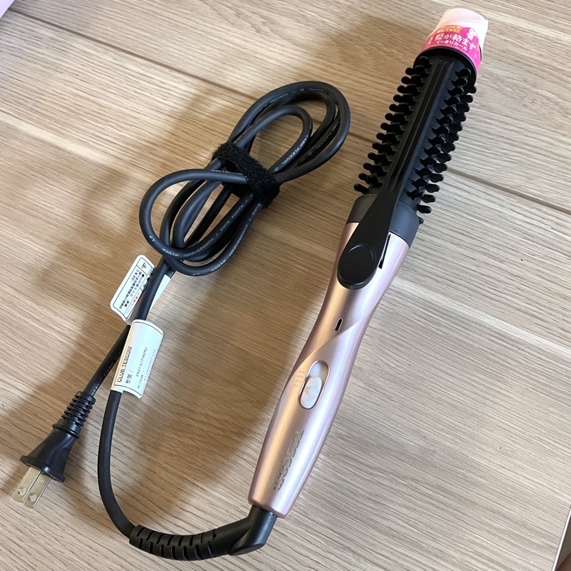 實拍轉售TESCOM PH132TW 玫瑰金髮梳電捲棒 捲髮器 電捲棒 整髮梳 電棒 可縮式