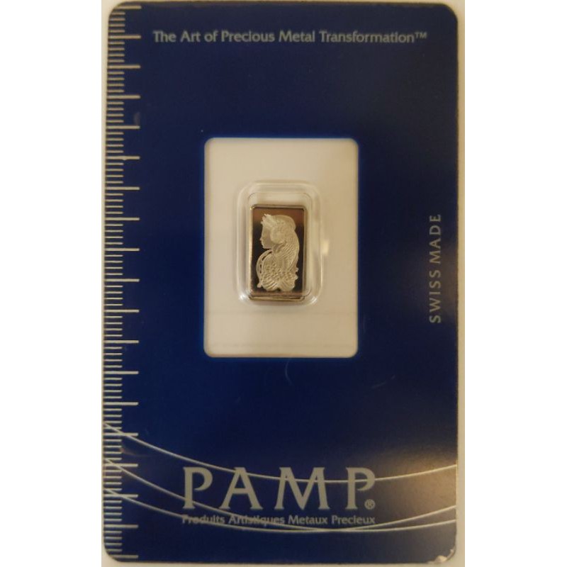PAMP-財富女神像鉑金條塊(1公克)