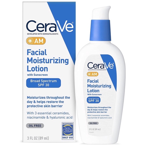 【費城洛基】預購 CeraVe AM 面部保濕乳液 SPF 30 無油臉部保濕霜 防曬 不致粉刺