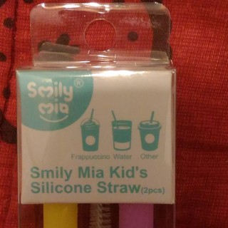 美國 Smily Mia 矽膠吸管2入組(附刷子/切割刀)環保吸管 耐高溫