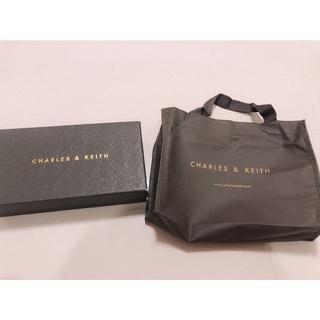 【二手】 小CK 皮夾 女用 長夾 黑色 CHARLES & KEITH 附包裝