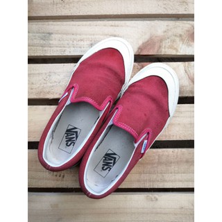 vans billy's 日本限定 slip on 懶人鞋 日版 紅 麂皮 開口笑