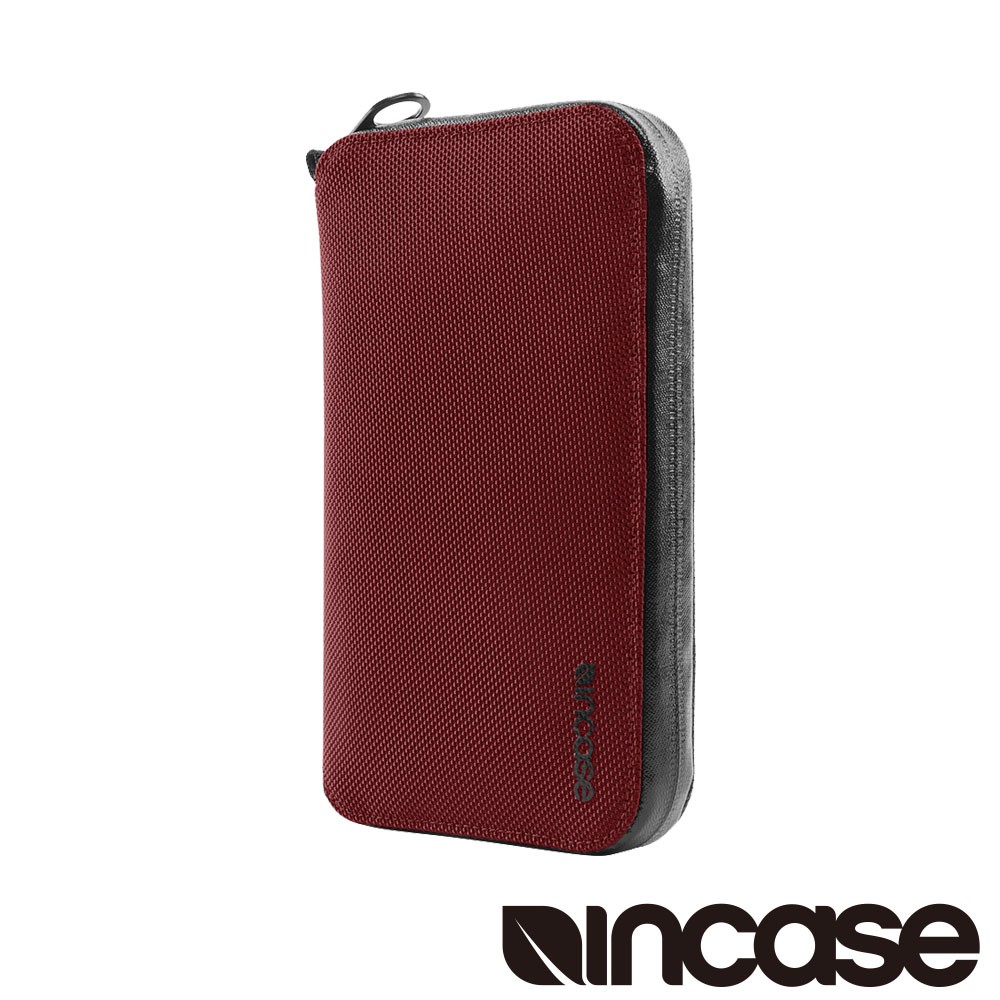 【Incase】EO Travel Passport Zip Wallet 防盜科技旅行拉鍊護照夾 (酒紅)