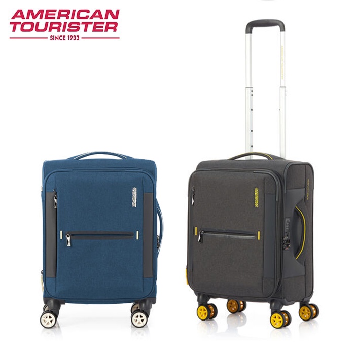 Samsonite 美國旅行者AT【DROYCE QJ0】20吋布面登機箱 防盜拉鍊 可擴充加大 飛機輪 抗菌內裡