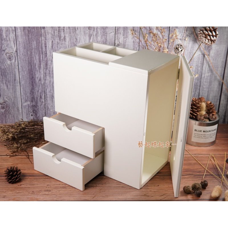 【白色木器】面紙盒三合一多功能+ 三格置物+二抽/蝶古巴特  面紙盒《藝起蝶起來》~~ diy手作材料