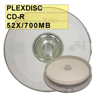【台灣製造】A級PLEXDISC LOGO CD-R 52X 700MB空白光碟片/燒錄片 10片