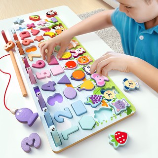 幼兒童數字積木拼圖早教益智玩具男女孩寶寶智力開發動腦1-2歲半3