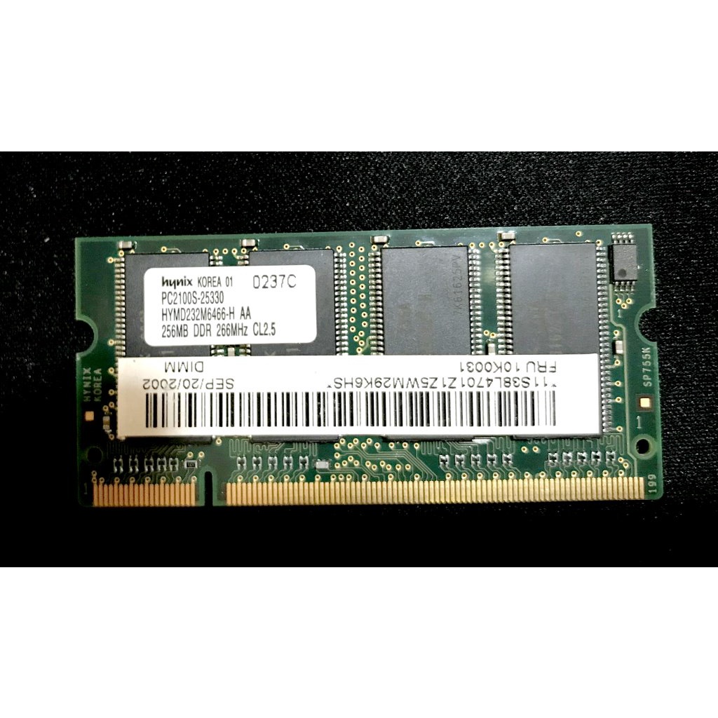 Hynix DDR266 256M RAM 筆電 工業伺服器 通用記憶體 終保