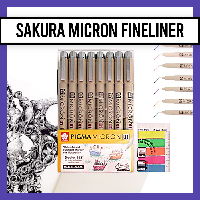 [Sakura] Pigma Micron Fineliners 筆高光軟頭筆 Manga 繪圖 0.25mm 多種顏色