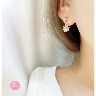 韓國耳環 簡約鋯石小鑽球 925銀針 夾式 針式 耳環 台灣現貨【Bonjouracc】